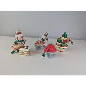 2006 Hallmark Christmas Elf Ornament Lot of 4 Baking Kitchen Holiday Decor